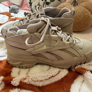 Womens Reebok Club C Cardi B V2 Leather Casual Shoes Sneakers Beige Tan